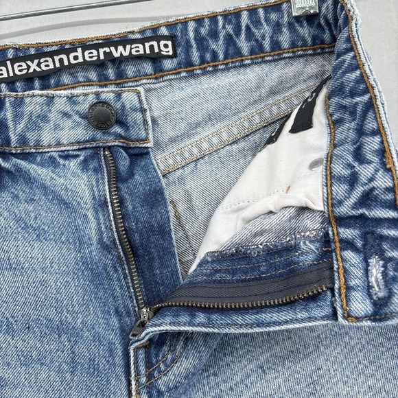 Alexander Wang Shorts Womens 25 High Rise Bite Denim Cutoff Raw Hem Made USA - Picture 10 of 16
